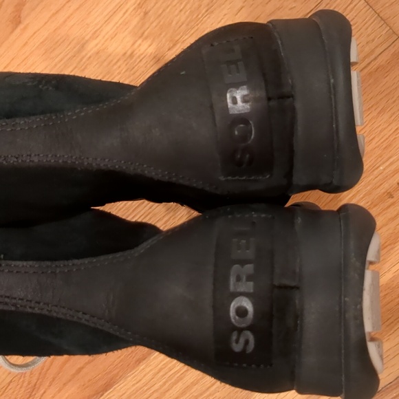 Sorel Explorer Joan Black Suede Lace up boot faux fur W8 - Picture 12 of 14